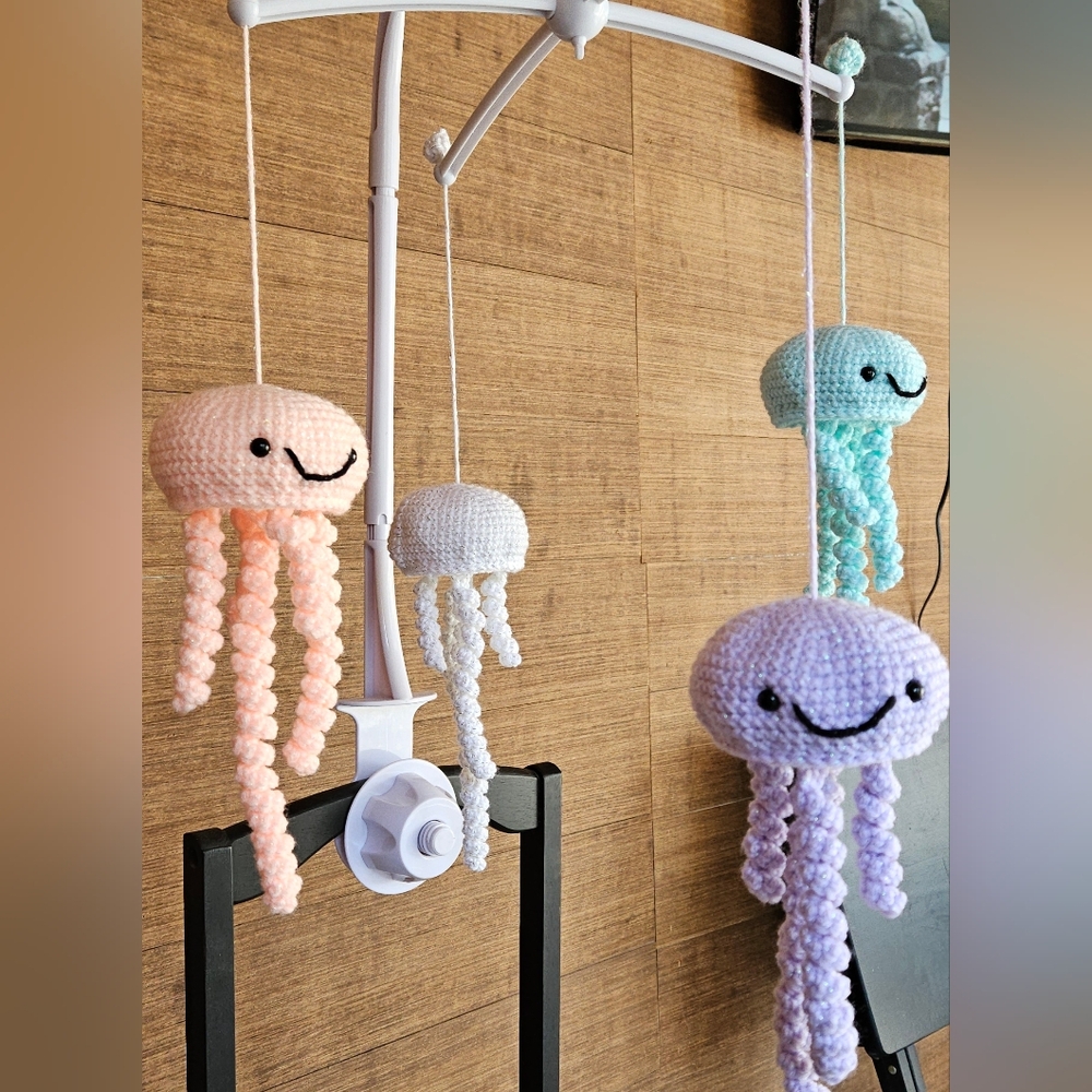 Crochet Jellyfish Baby Mobile